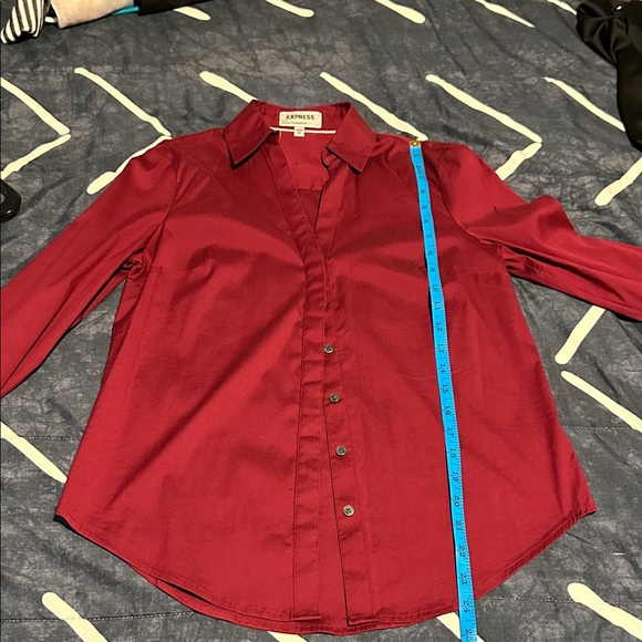 Express Deep Red Button-Down Shirt - Picture 5 of 5